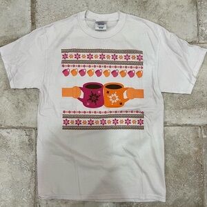 Dunkin’ Happy HoliDDays “Ugly Christmas Sweater” Tee – White, Size M